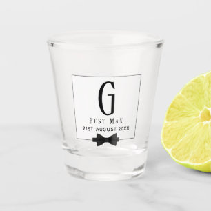 Vaso De Chupito Monograma BEST MAN Groomsmen Groomsman Black Tie