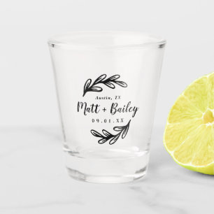 Vaso De Chupito Monograma de Boda de Bold Branch