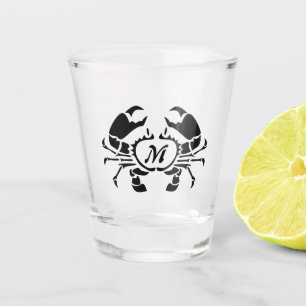 Vaso De Chupito Monograma de cangrejo al estilo de una galería de