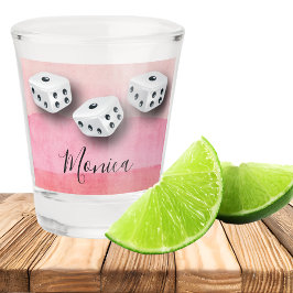 Vaso De Chupito Monograma de dados del jugador de Bunco color de a