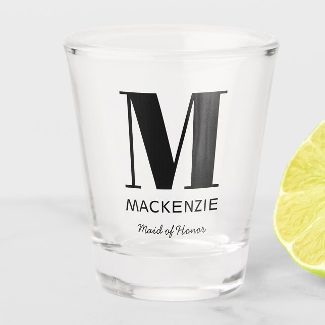 Vaso De Chupito Monograma de donativo de doncella de honor (Subido por el creador)