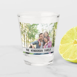 Vaso De Chupito Monograma de fotografía de familia divertida