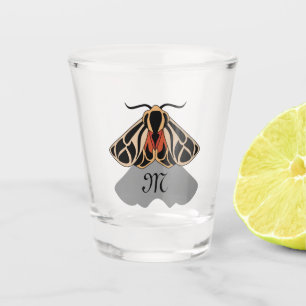 Vaso De Chupito Monograma de la polilla tribal del tigre
