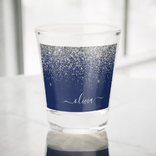 Vaso De Chupito Monograma de lentejuelas brillantes femeninas de c