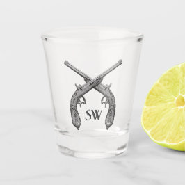 Vaso De Chupito Monograma de Pistola Cruzada