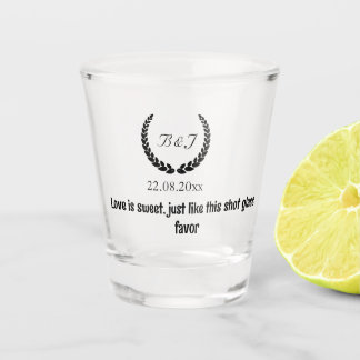 Vaso De Chupito Monograma El amor es dulce, los favores matrimonia