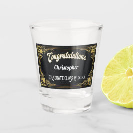 Vaso De Chupito Monograma elegante de la graduación del oro del