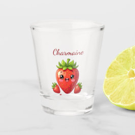 Vaso De Chupito Monograma fresa kawaii linda
