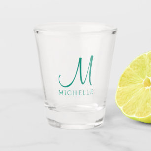 Vaso De Chupito Monograma inicial manuscrita personalizada nombre 
