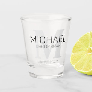 Vaso De Chupito Monograma masculino personalizado y Groomsmen de n