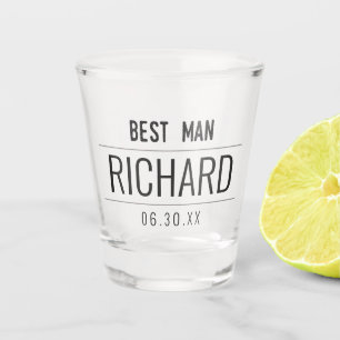 Vaso De Chupito Monograma moderno de la mejor tipografía negra del