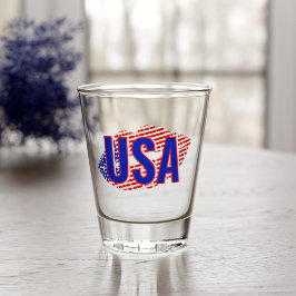 Vaso De Chupito Monograma Patriótico USA Beso de lápiz labial de M