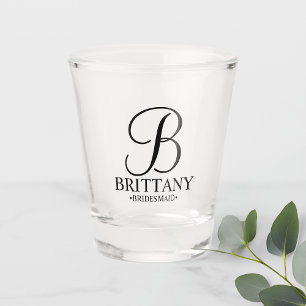Vaso De Chupito Monograma personalizado moderno y dama de honor