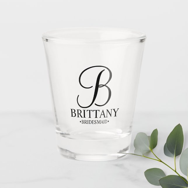 Vaso De Chupito Monograma personalizado moderno y dama de honor (Subido por el creador)