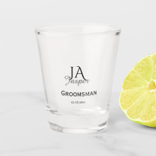 Vaso De Chupito Monograma personalizado padrino mejor hombre nombr