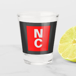 Vaso De Chupito Monograma simple rojo negro profesional negrita