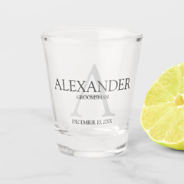 Vaso De Chupito Monograma y Groomsman personalizados
