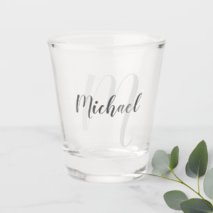 Vaso De Chupito Monograma y nombre personalizados de escritura mod
