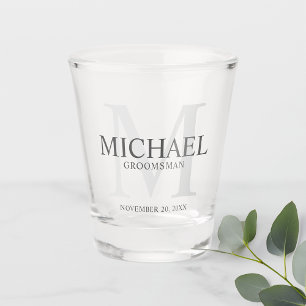 Vaso De Chupito Monograma y nombre personalizados masculinos para 