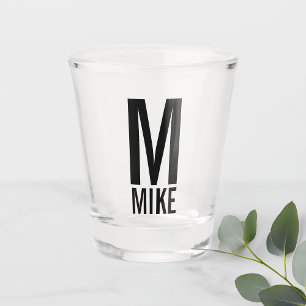 Vaso De Chupito Monograma y nombre personalizados modernos