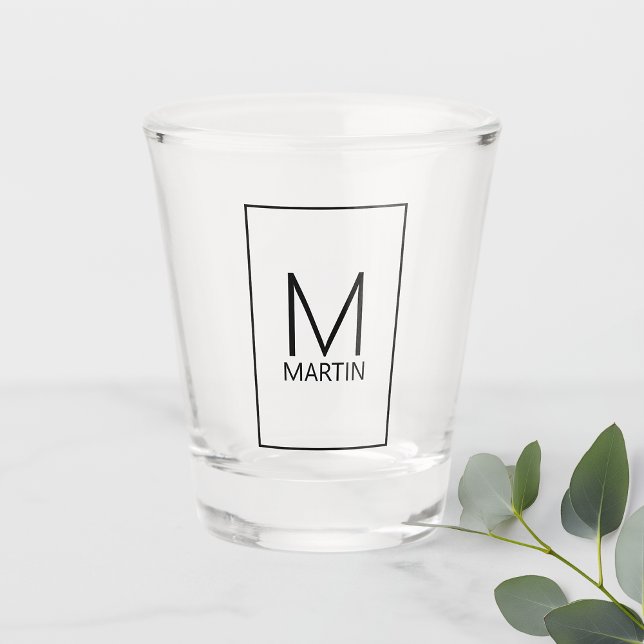 Vaso De Chupito Monograma y nombre personalizados modernos (Subido por el creador)