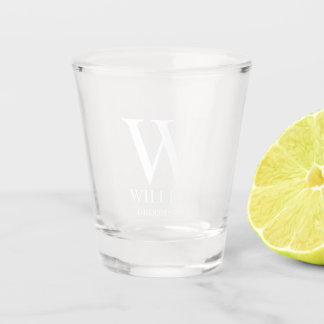 Vaso De Chupito Monograma y nombre personalizados para los padrino