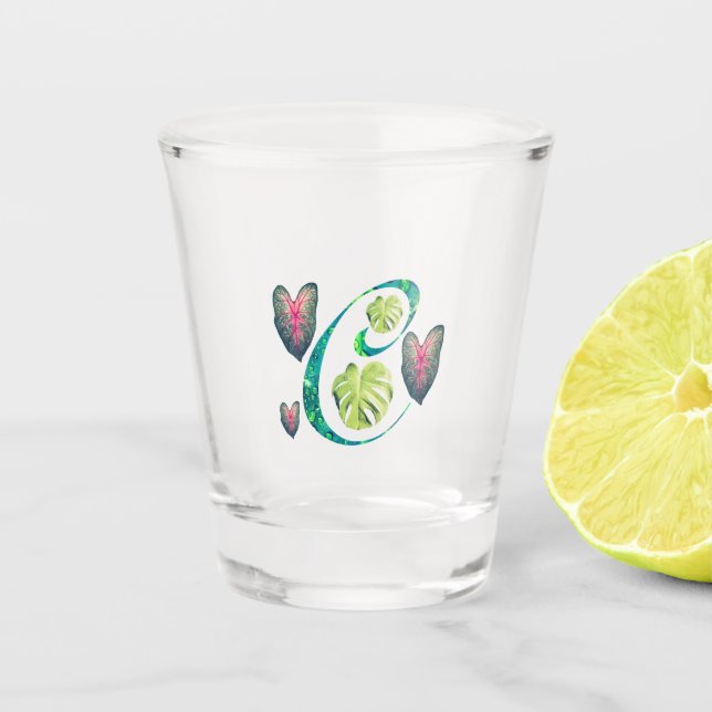 Vaso De Chupito Monstera Alphabet "C" (Anverso)