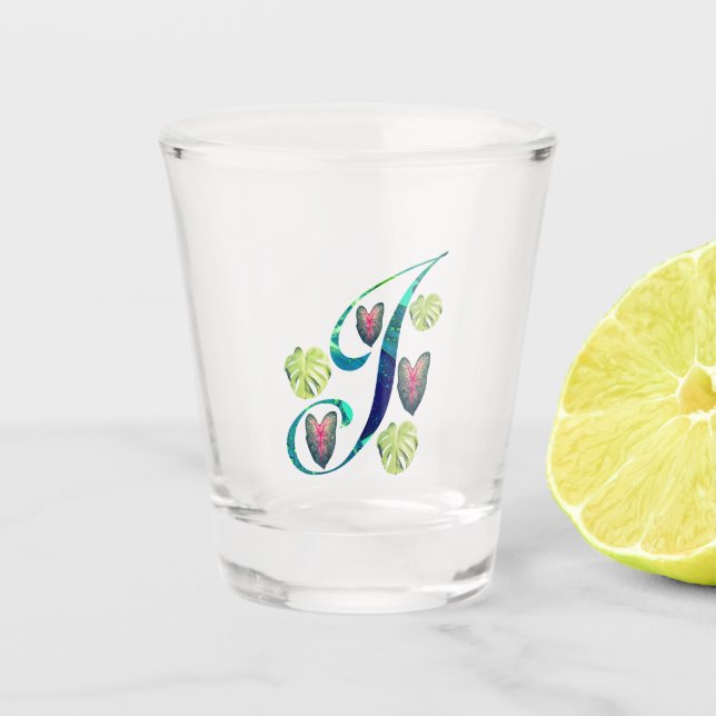 Vaso De Chupito Monstera Alphabet "J" (Anverso)