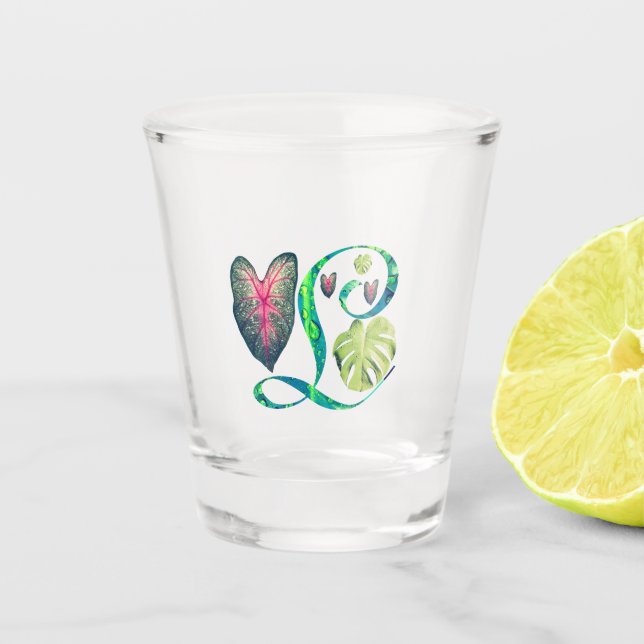 Vaso De Chupito Monstera Alphabet "L" (Anverso)