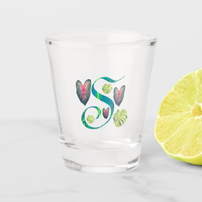 Vaso De Chupito Monstera Alphabet "S" (Anverso)