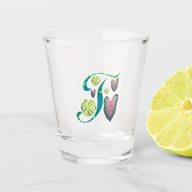 Vaso De Chupito Monstera Alphabet "T" (Anverso)