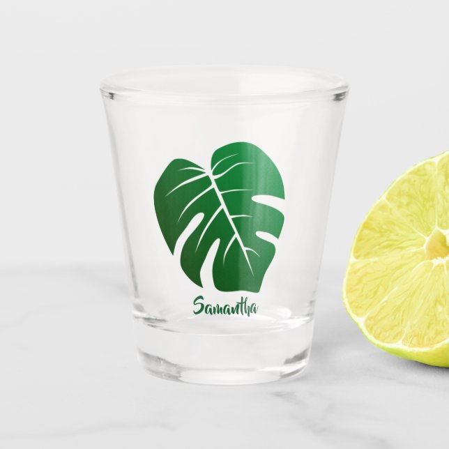 Vaso De Chupito Monstera Leaf Design Shot Glass (Anverso)