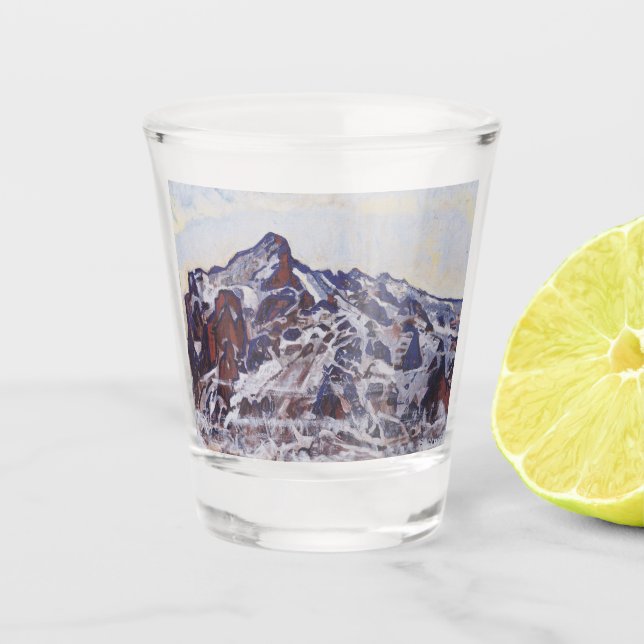 Vaso De Chupito Montaña de los humedales (Paisaje de invierno neva (Anverso)