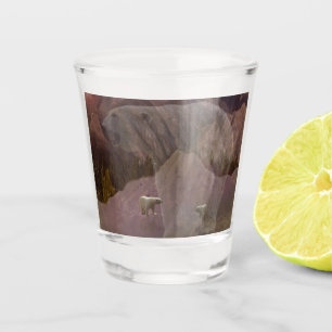 Vaso De Chupito Montaña del oso polar, vidrio de disparo