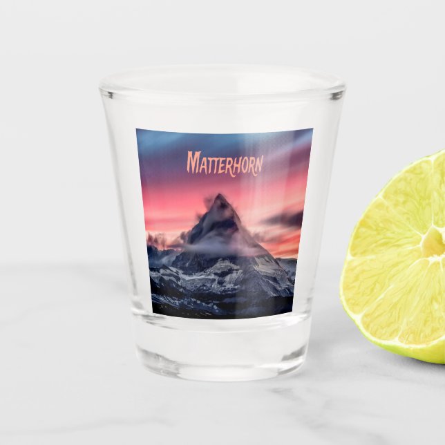 Vaso De Chupito Montaña Matterhorn Europa Alpes Suiza Italia (Anverso)