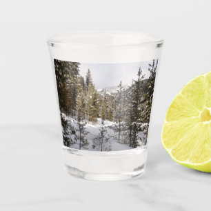 Vaso De Chupito Montaña nevada de invierno en Montana