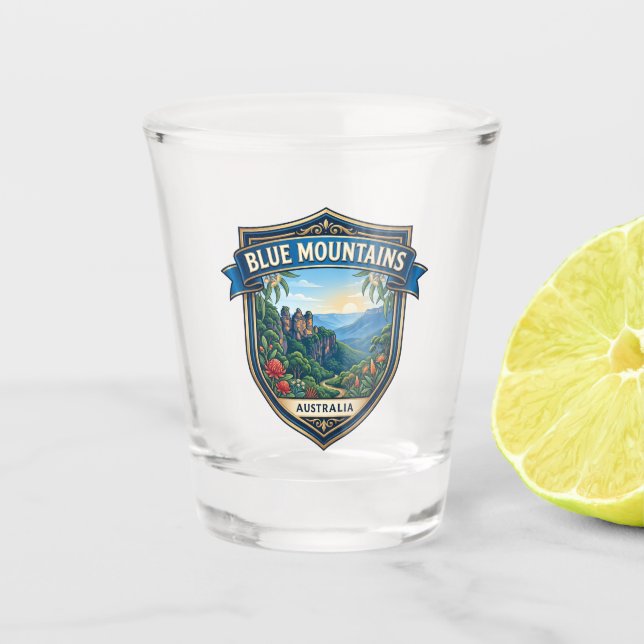 Vaso De Chupito Montañas Azules Australia (Anverso)
