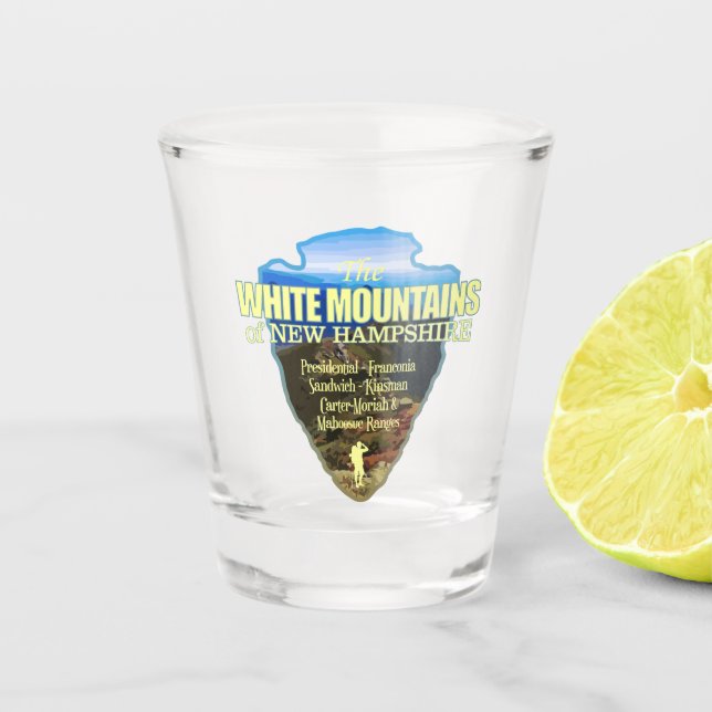 Vaso De Chupito Montañas blancas (punta de flecha) (Anverso)