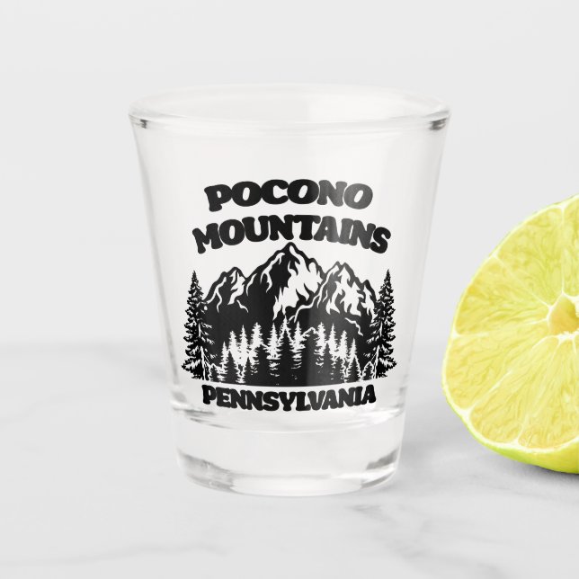 Vaso De Chupito Montañas Pocono Pensilvania (Anverso)