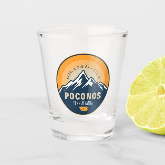 Vaso De Chupito Montañas Poconos Pennsylvania Bear Senderismo Suns (Anverso)