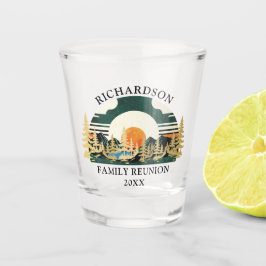 Vaso De Chupito Montañas Sunset Green Personalizado Camp Reunión F