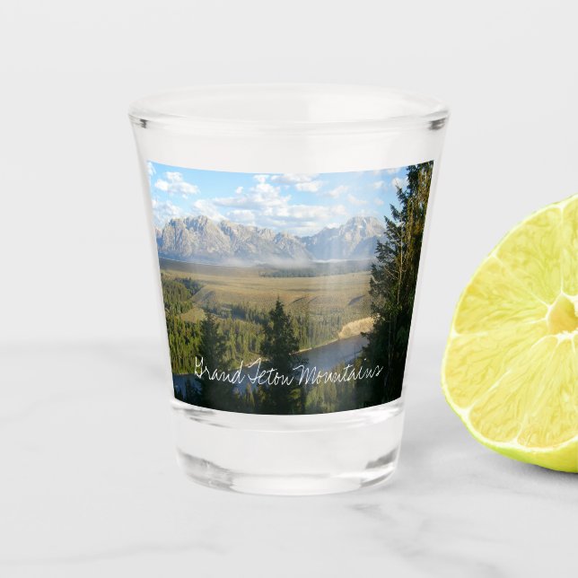 Vaso De Chupito Montañas y río de Jackson Hole (Anverso)