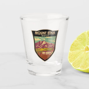 Vaso De Chupito Monte Etna Sicily Viaje Arte Vintage