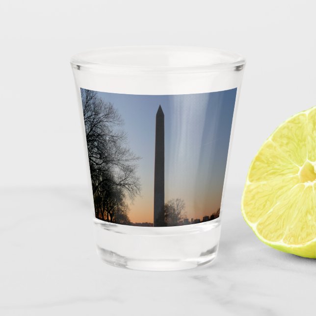 Vaso De Chupito Monumento a Washington al atardecer (Anverso)