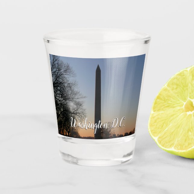 Vaso De Chupito Monumento a Washington al atardecer en DC (Anverso)