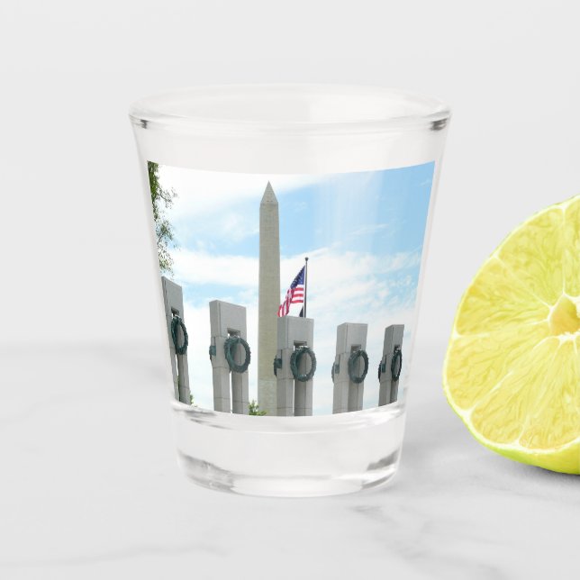 Vaso De Chupito Monumento a Washington y Monumento a la Segunda Gu (Anverso)