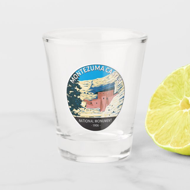 Vaso De Chupito Monumento nacional al castillo de Montezuma (Anverso)