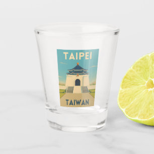 Vaso De Chupito Monumento Retro Vintage Travel Taipei Taiwán