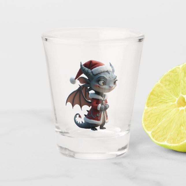 Vaso De Chupito Moonlit Cookie Bandit – The Grey Christmas Dragon. (Anverso)
