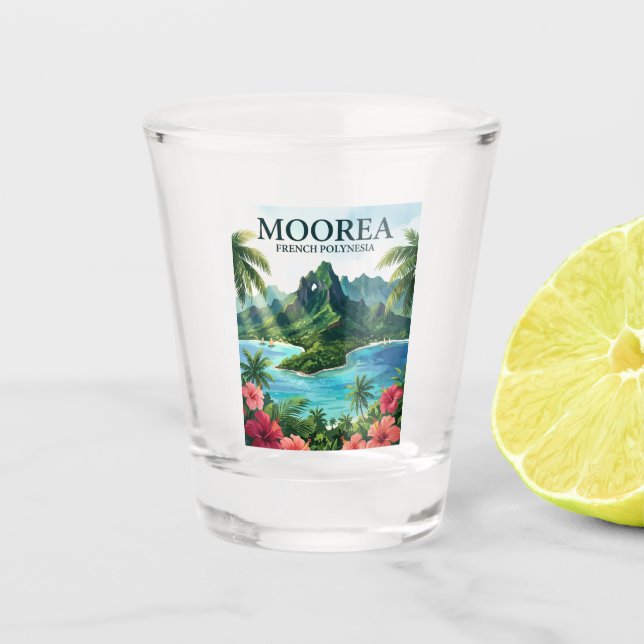 Vaso De Chupito Moorea Polinesia Francesa (Anverso)
